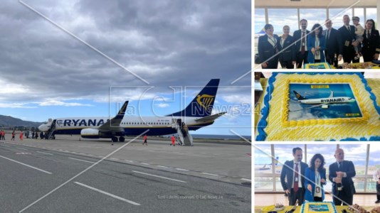 Il primo areo Ryanair decollato da Reggio e la festa in aeroporto