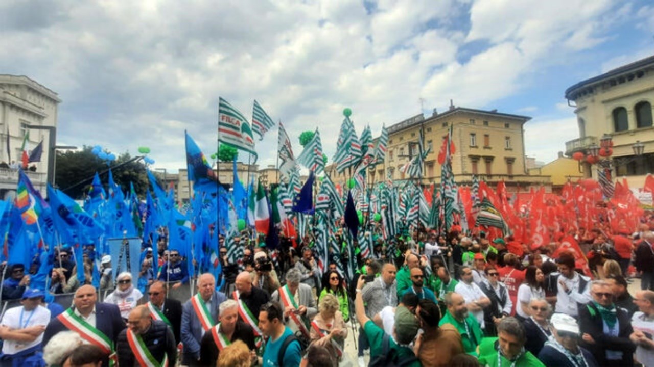 La manifestazione a Monfalcone (foto Ansa)