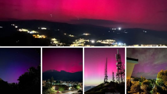 Spettacolo della naturaLa magia dell&rsquo;Aurora boreale anche in Calabria: la tempesta solare colora il cielo di viola - FOTO