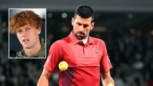Novak Djokovic, nel riquadro Jannik Sinner