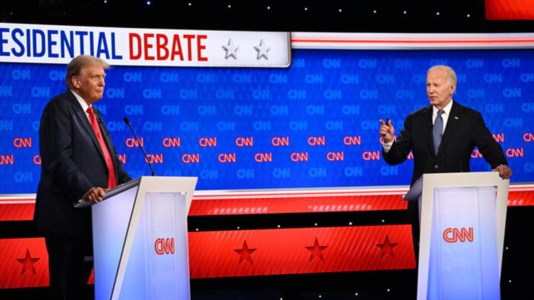 Trump e Biden durante il dibattito in tv