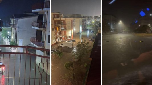 Maltempo in CalabriaNubifragio a Corigliano Rossano, strade allagate e danni. Il borgo marinaro di Schiavonea sott’acqua