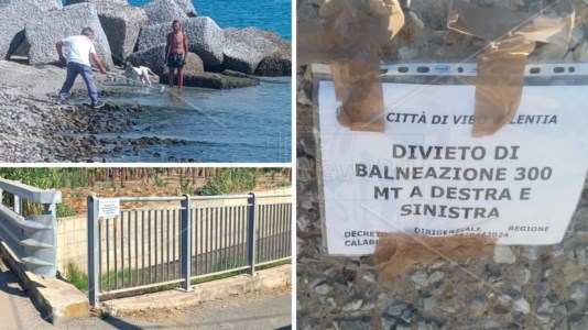 Vibo Valentia, i cartelli di divieto di balneazione alla foce del fiume Sant’Anna