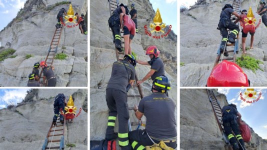 Attimi di pauraTropea, si arrampica su una scogliera a 15 metri di altezza e poi non riesce a scendere: soccorso dai vigili del fuoco