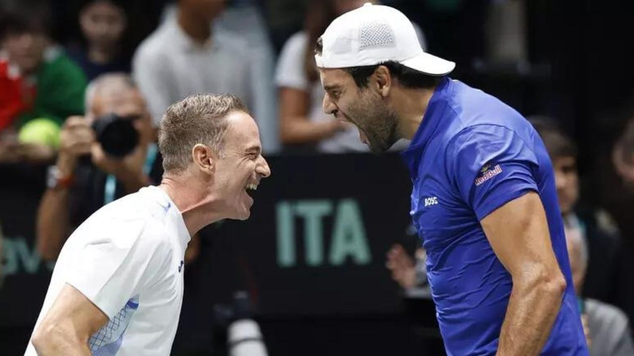 Volandri e Berrettini (Foto Ansa)