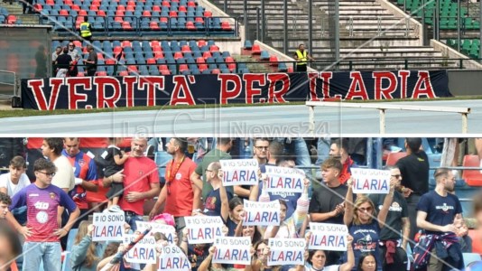 L’iniziativaMorte Ilaria Mirabelli,  lo striscione “Verità” durante la partita Cosenza-Sampdoria