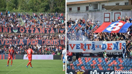 L&rsquo;iniziativaSerie B, al minuto 8 di Cosenza-Sassuolo il Marulla chiede “verit&agrave; per Denis Bergamini”