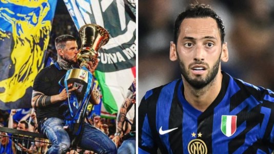 Il capo ultrà dell’Inter Marco Ferdico e Hakan Calhanoglu