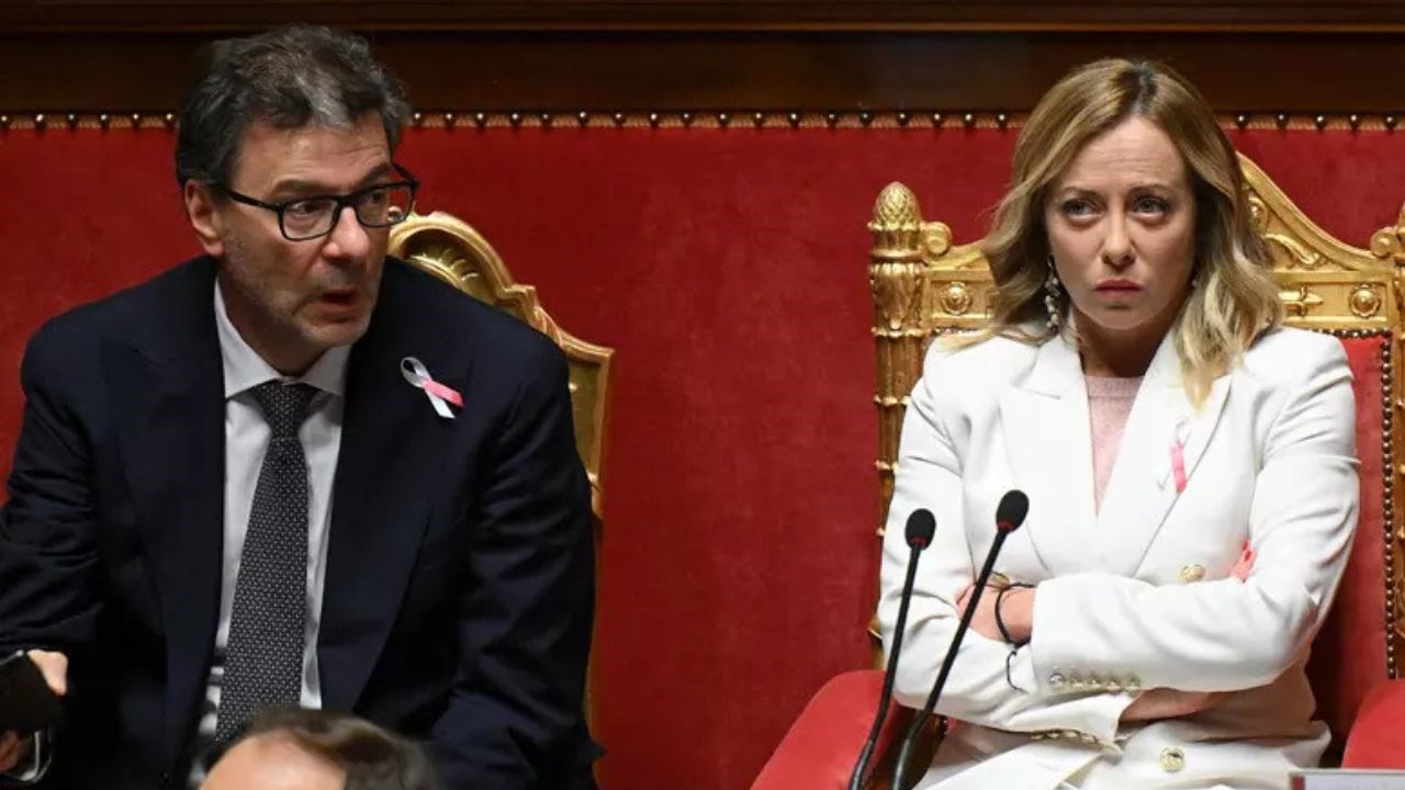 Il ministro dell’Economia Giorgetti e la premier Meloni