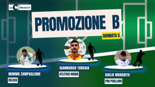 Il podio settimanalePromozione B, Torchia vero e proprio jolly in campo. Zampaglione regala la vetta alla Deliese. La Top 3 di LaC Sport