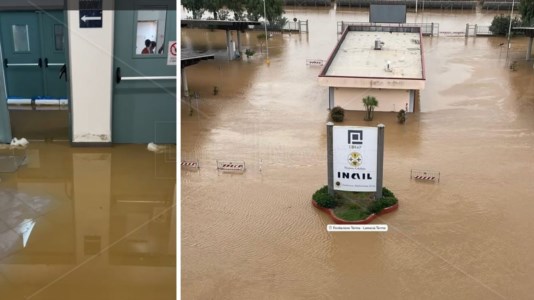 Giornata da incuboMaltempo, anziani e lavoratori bloccati a San Pietro Lametino in una clinica di riabilitazione: il cibo arriva con il gommone