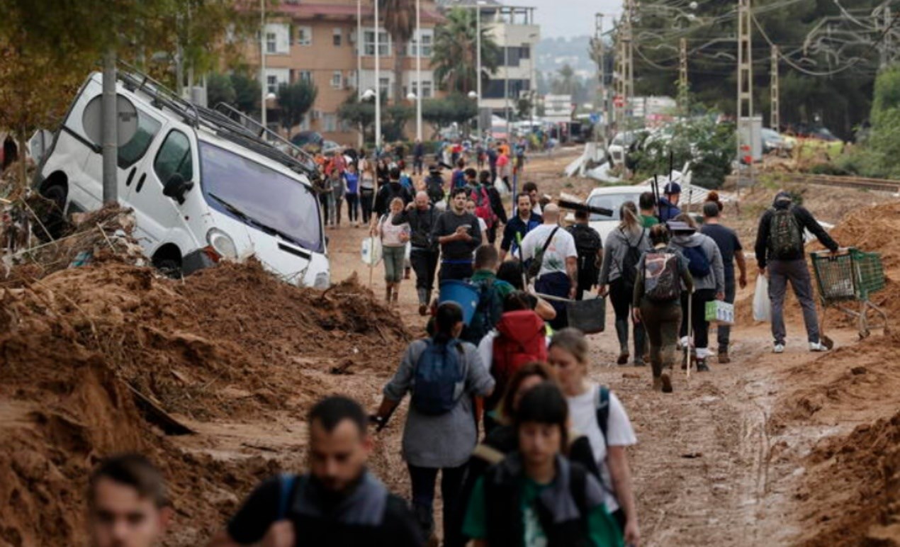 Alluvione in Spagna, foto ansa