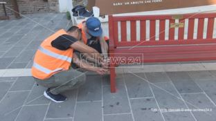 Cosenza, riparata a tempo di record la panchina rossa danneggiata dai vandali