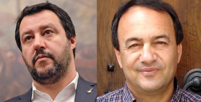 Matteo Salvini e Mimmo Lucano