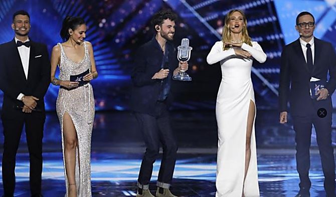 Un momento della premiazione all’Eurovision