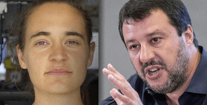 Carola Rackete e l’ex ministro Salvini
