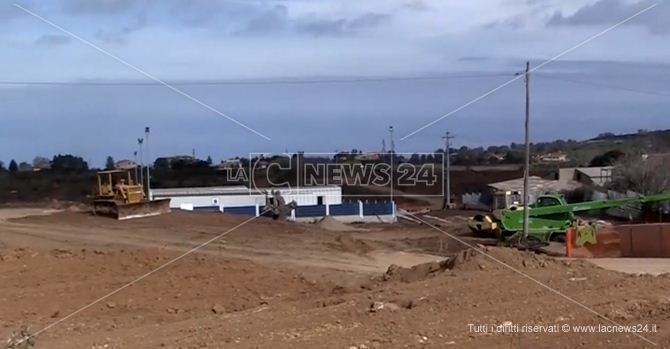 Il cantiere allestito per la costruzione del nuovo ospedale di Vibo Valentia
