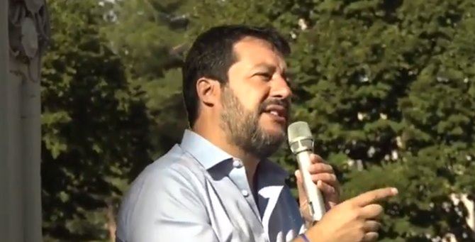 Salvini a Montecastrilli, in Umbria