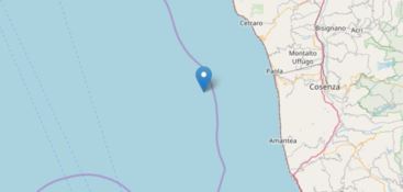 Forte scossa di terremoto al largo della costa tirrenica cosentina