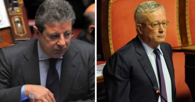 L’avvocato Pittelli (foto Il Fatto Quotidiano) e l’ex ministro Tremonti (foto ansa)