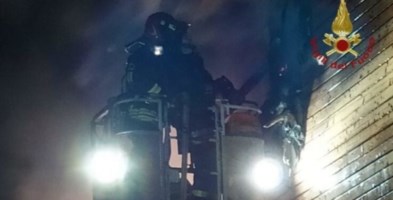 Incendio scoppiato a Servigliano, vigili del fuoco in azione