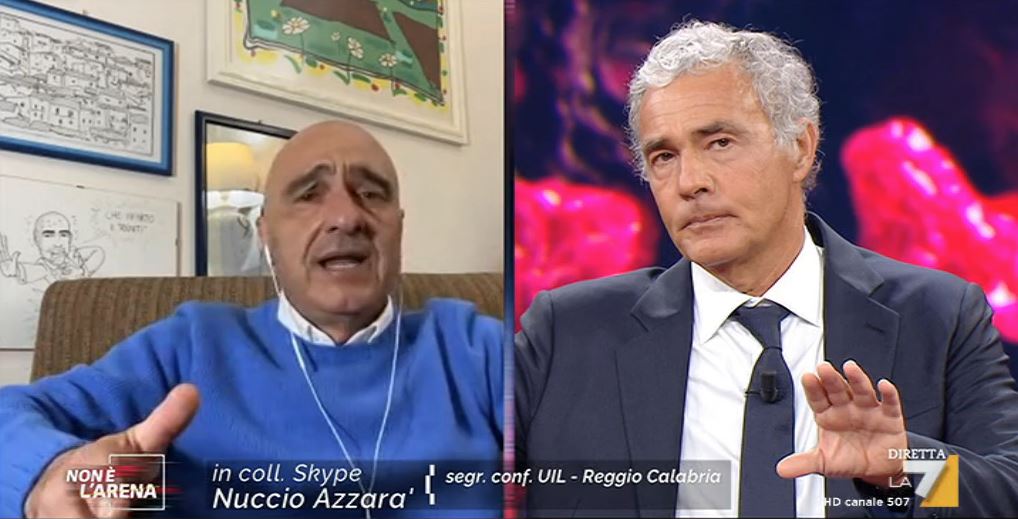 Massimo Giletti e il sindacalista Azzarà