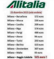 Milano-Reggio Calabria 500 euro, assessore Roccisano scrive ai vertici Alitalia